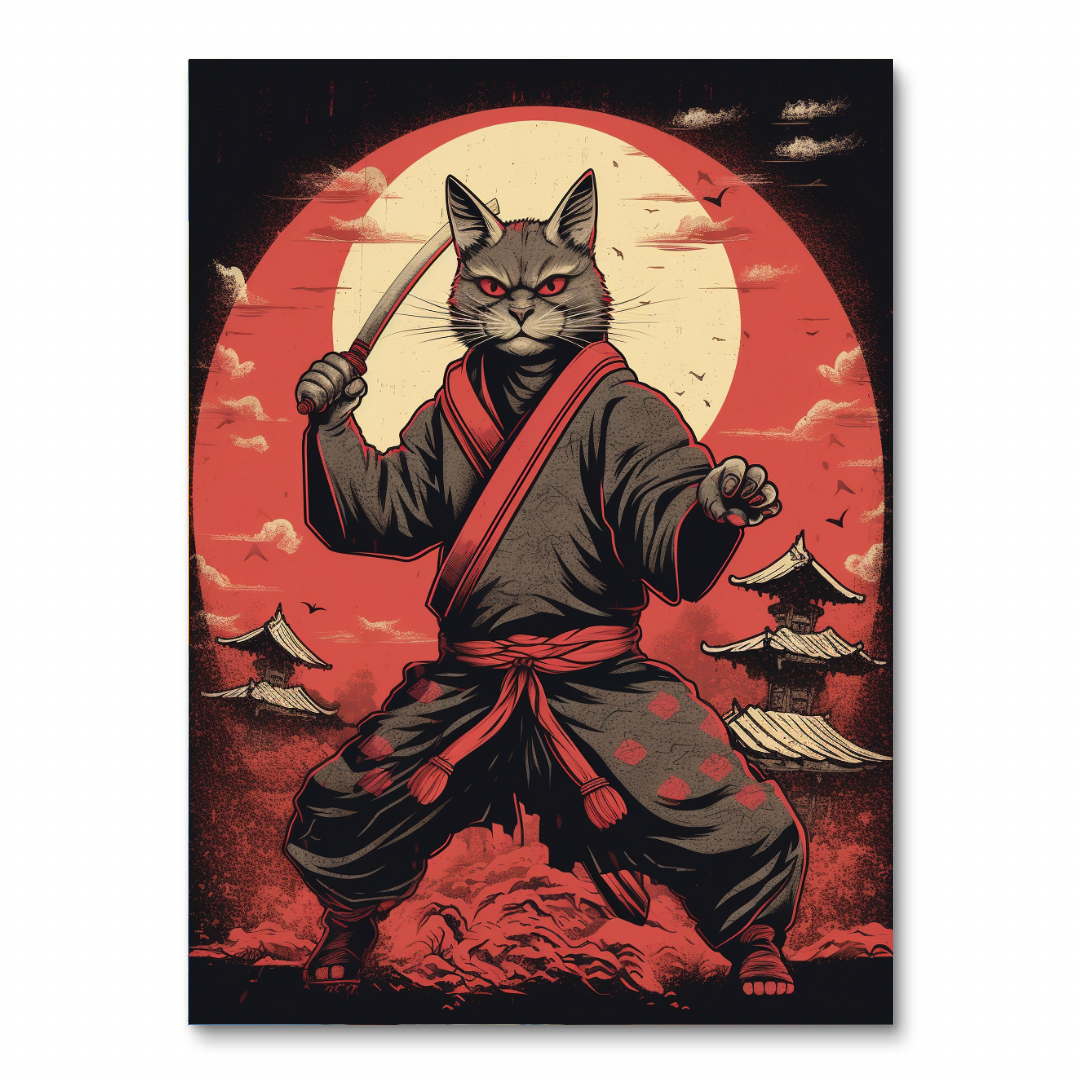 Ninja Cat (diamantschilderij)