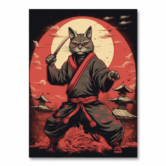 Ninja Cat (diamantschilderij)