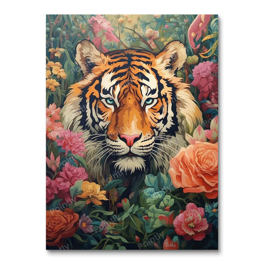 Bloemen Tijger (Diamond Painting)