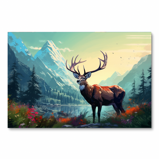 Weide-majesteit hert (diamond painting)