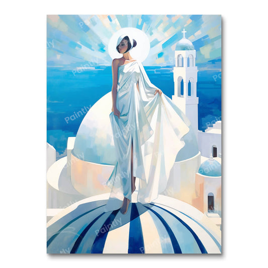 Een Santorini-portret (diamond painting)