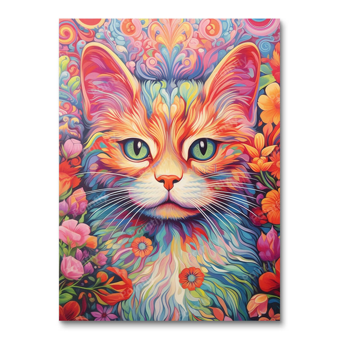 Psychedelische Kat I (Diamond Painting)