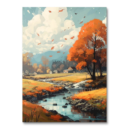 Gouden Herfst Landschap (Diamond Painting)
