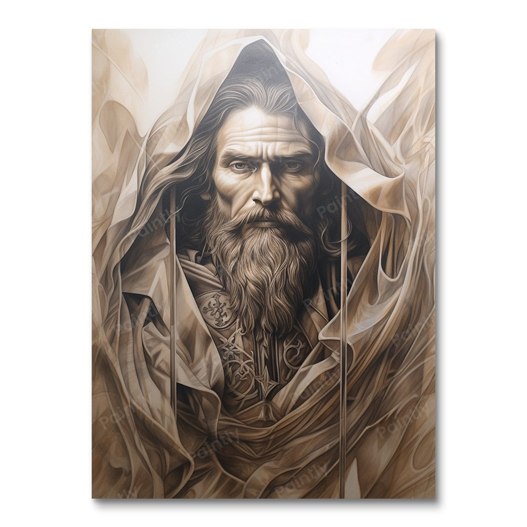 Godstralen in potlood (diamond painting)