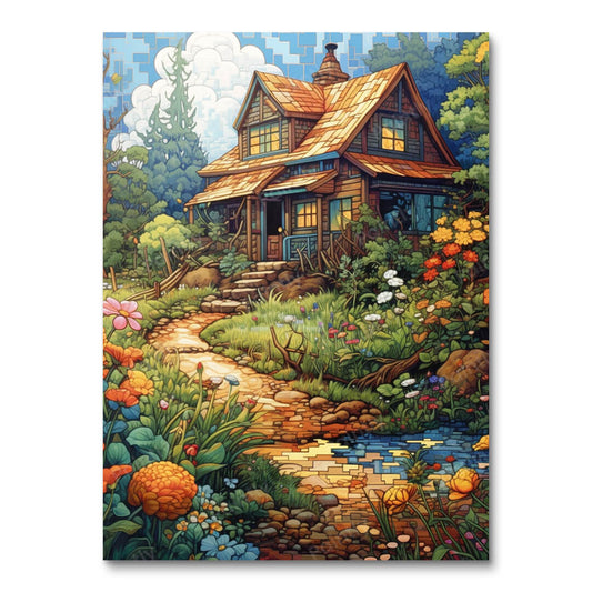 Kleurrijke Homestead Oasis (Diamond Painting)