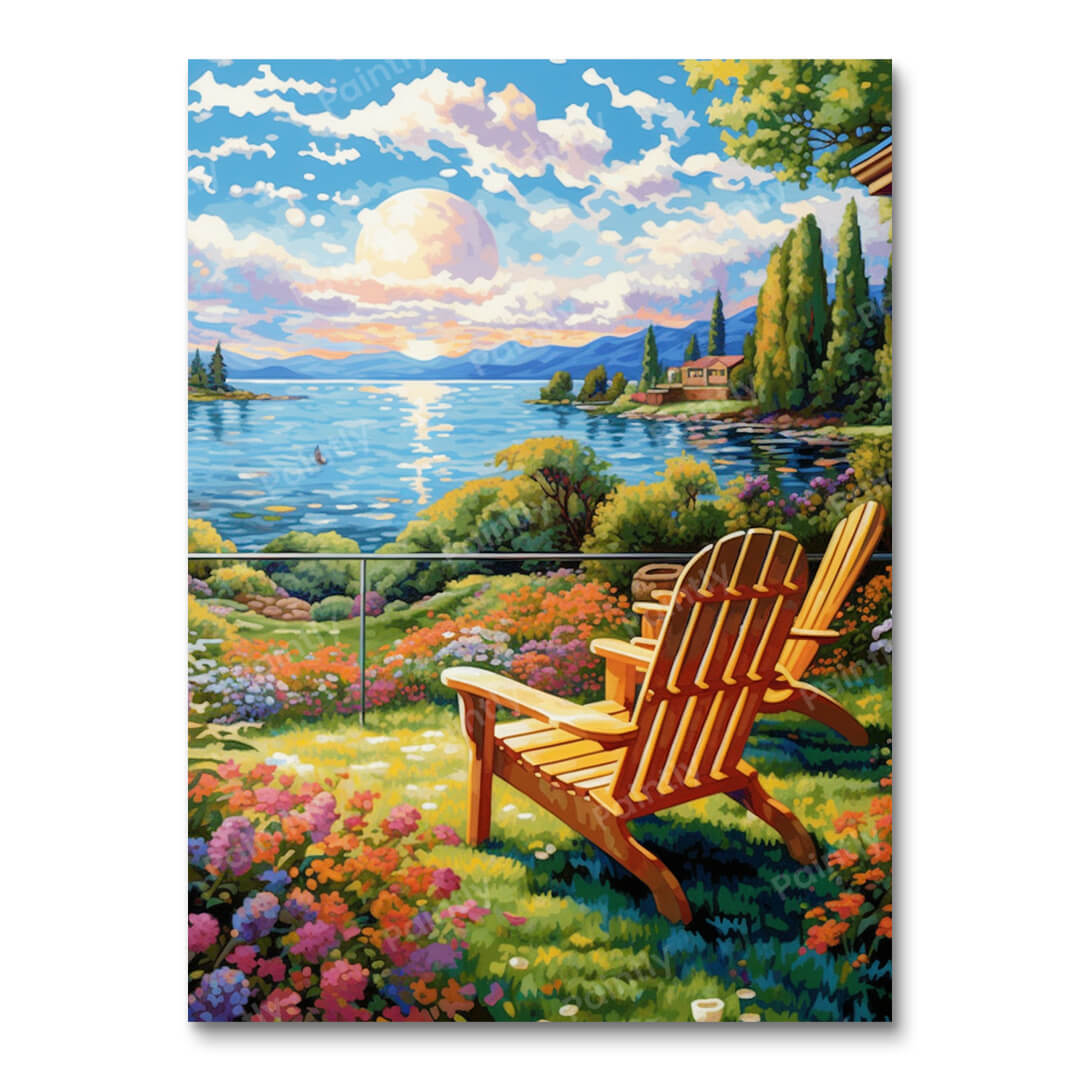 Vrije tijd aan het meer (diamond painting)