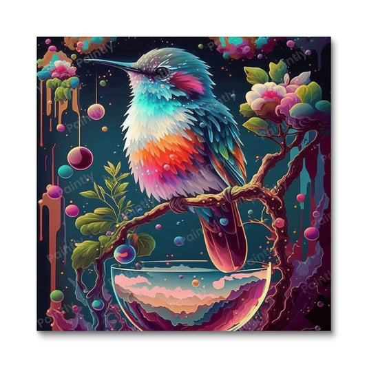 Kolibrie Fontein Oase (Diamond Painting)