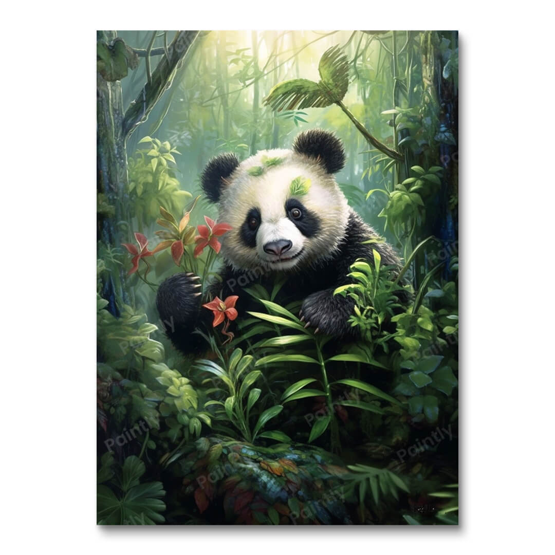 Panda's kostbare wildernis (diamond painting)