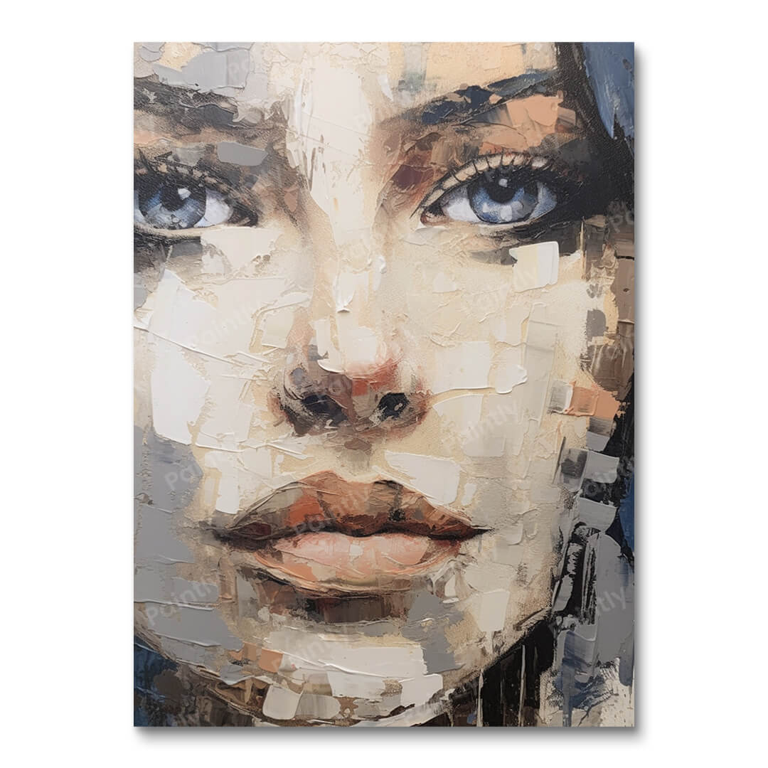 Gepixelde zuiverheid glanzende dame (diamond painting)