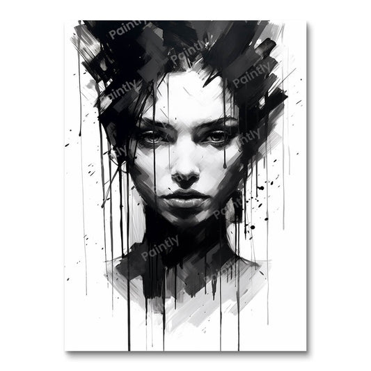 Zwart-witte serenade (diamond painting)