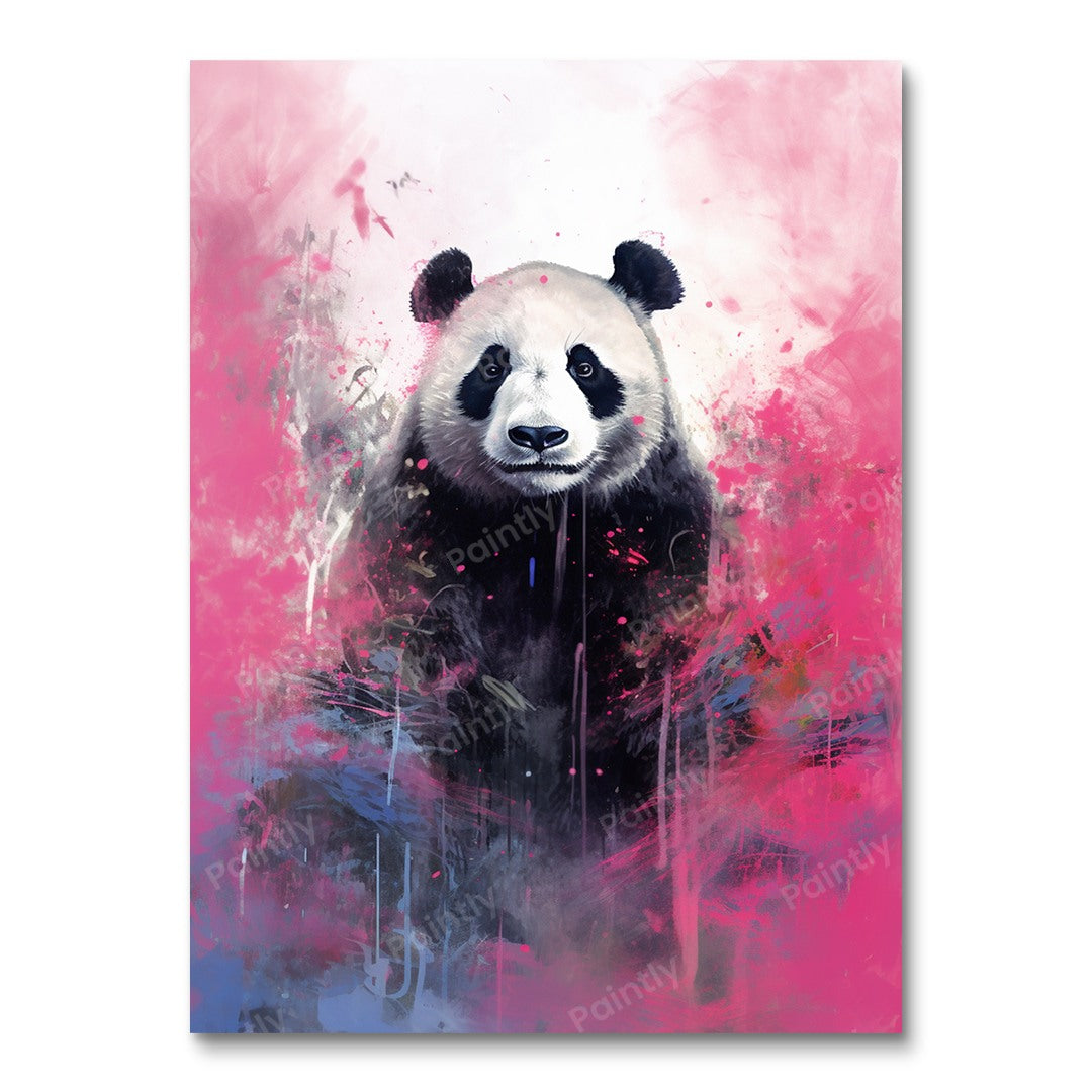 Druipende panda (diamond painting)