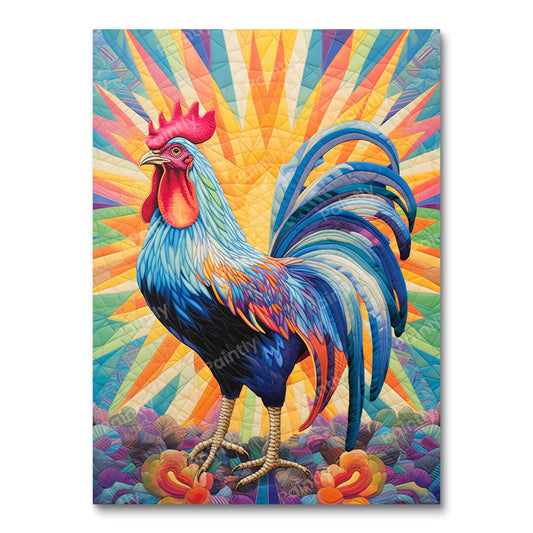 Rooster Kleurrijk Ontwaken (Diamond Painting)