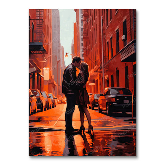 Een kus aan de straatkant (diamond painting)