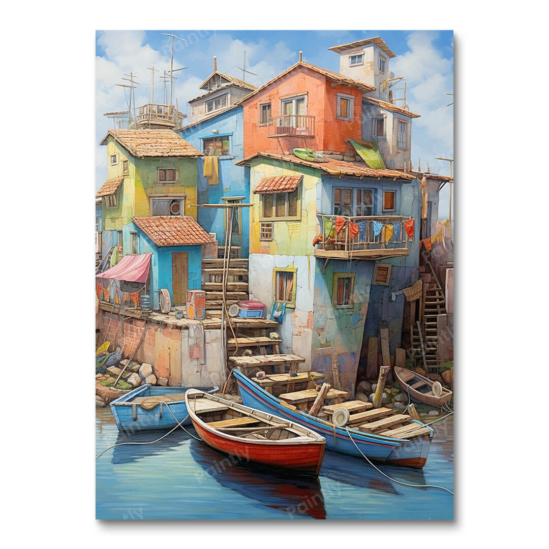 Boten en stadsdelen (diamond painting)
