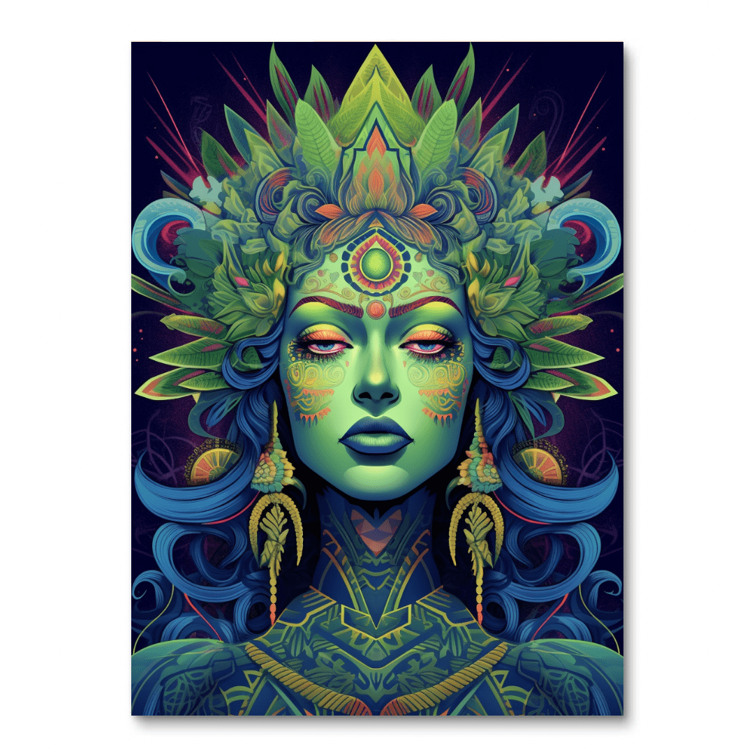 Psychedelische godheid (diamond painting)