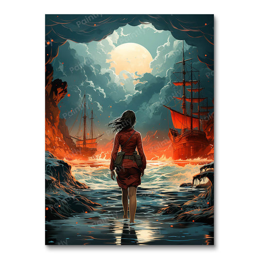 Oceanische ontmoeting (diamond painting)