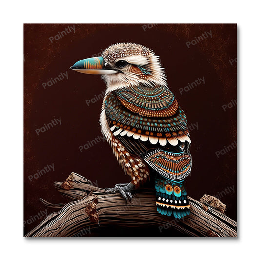 Aboriginal Kunst Kookaburra III (Diamond Painting)