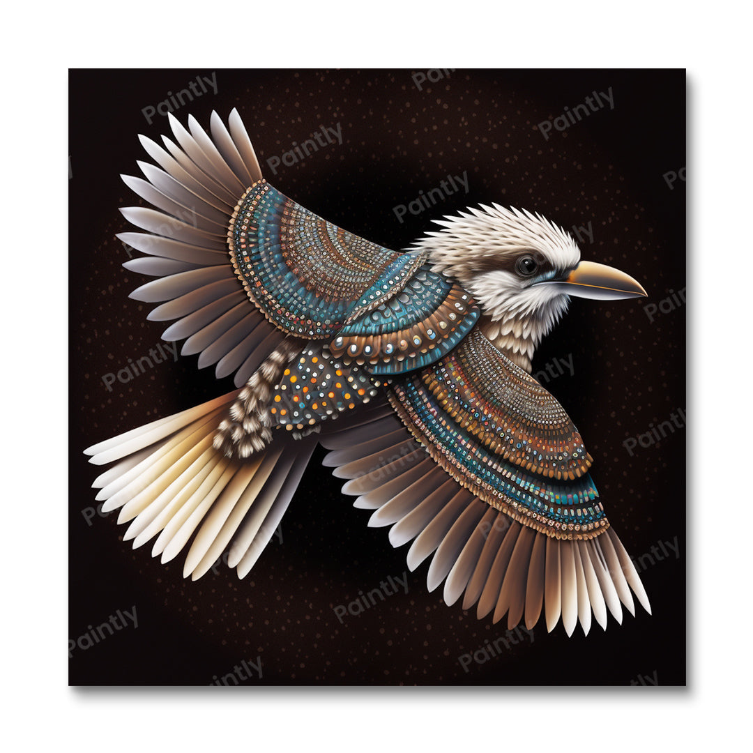 Aboriginal Kunst Kookaburra II (Diamond Painting)