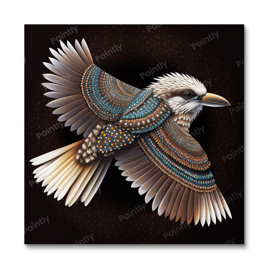 Aboriginal Kunst Kookaburra II (Diamond Painting)