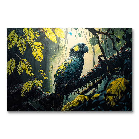 Matzwarte kaketoe XI (diamond painting)
