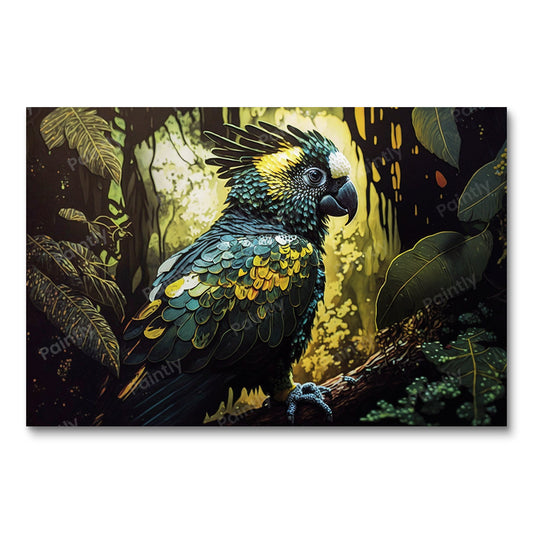 Matzwarte kaketoe XII (diamond painting)
