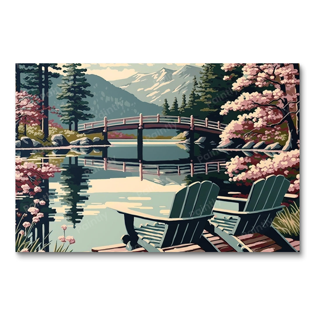Stoelen aan het meer XII (diamond painting)