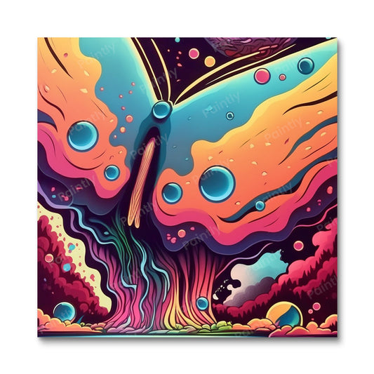 Regenboog vlinder (diamond painting)