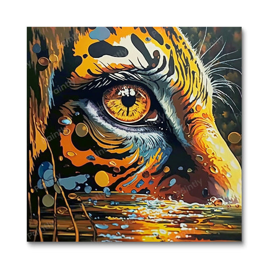 Spionerende tijger (diamond painting)