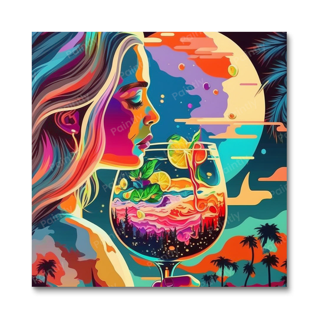Nippen aan het zomerparadijs (diamond painting)