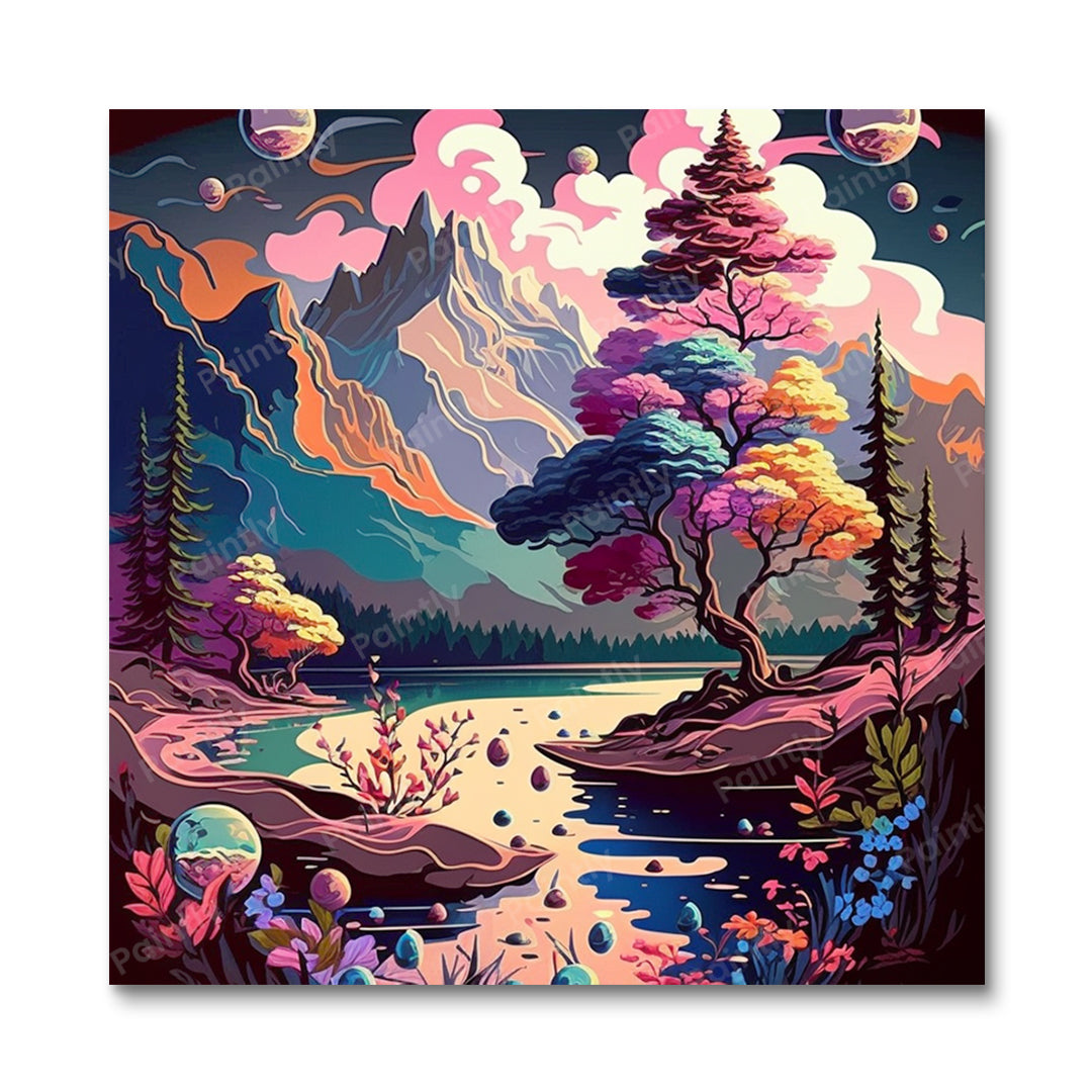 Chromatische wildernis (diamond painting)