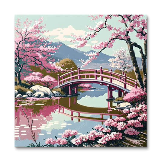 Kersenbloesem Scenery (Diamond Painting)