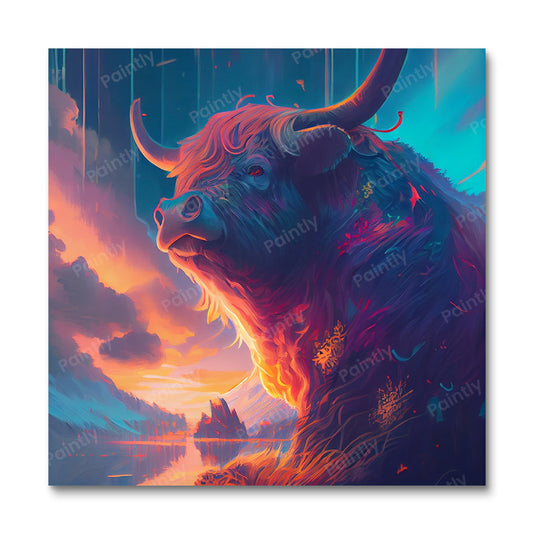 Majestueuze Highland Cow I (Diamond Painting)