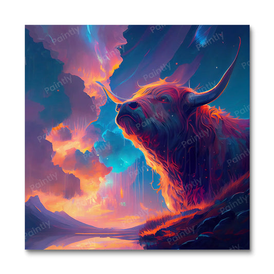 Majestueuze Highland Cow III (Diamond Painting)