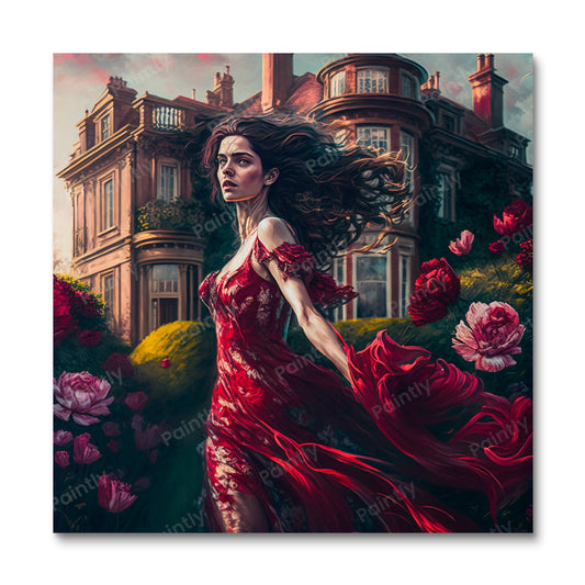 Dame in Rood II (Diamond Painting)