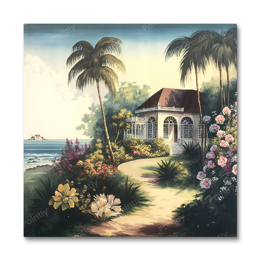 Strandcabine (diamond painting)