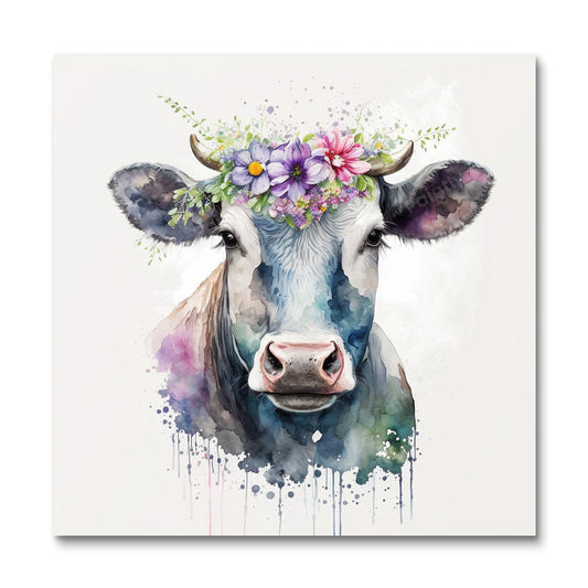 Bloemen koe (diamond painting)