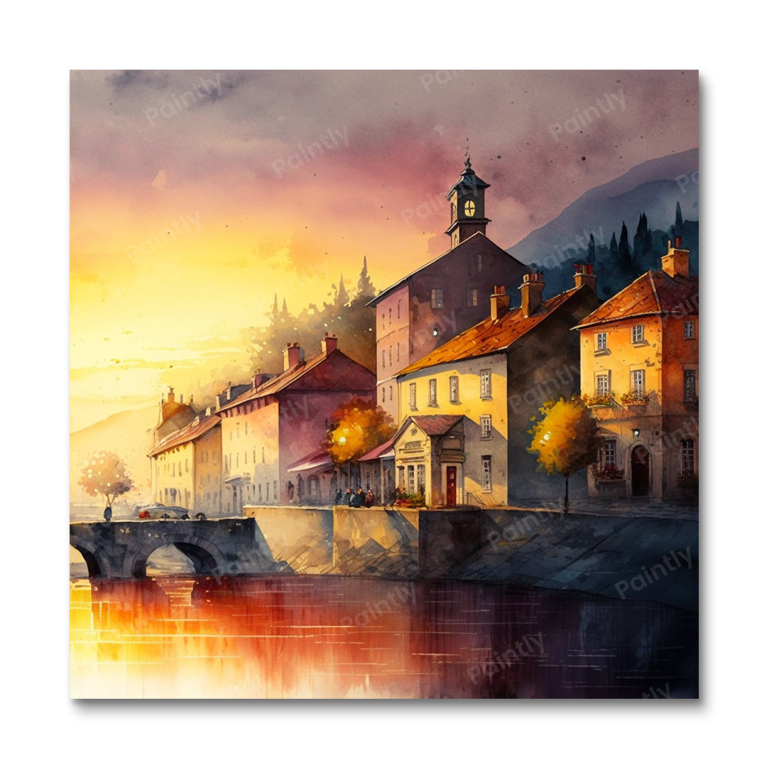 Oost-Europese stad (diamond painting)
