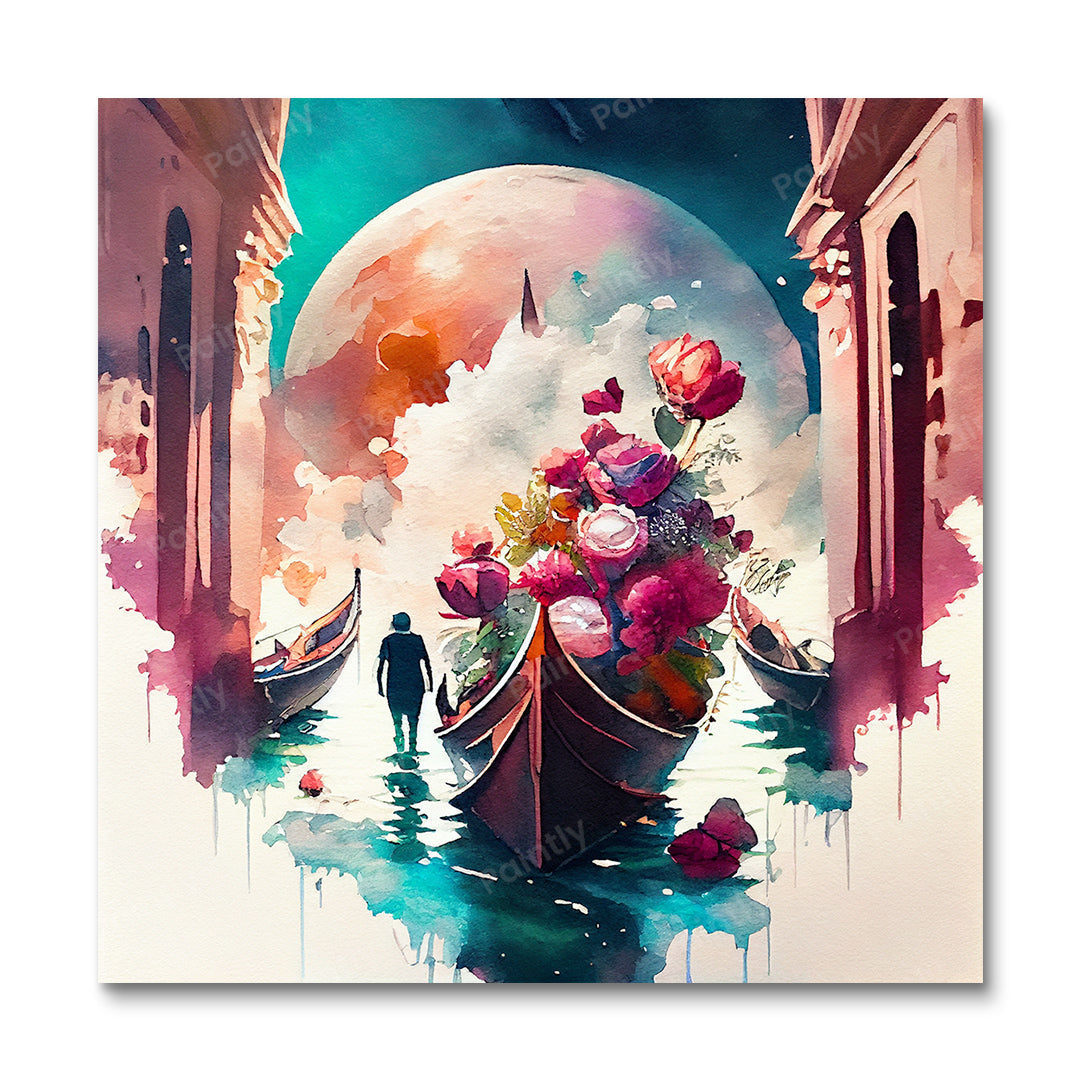 Romantische nacht Venetië Canal (Diamond Painting)