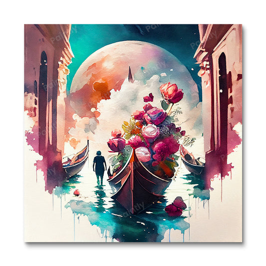 Romantische nacht Venetië Canal (Diamond Painting)