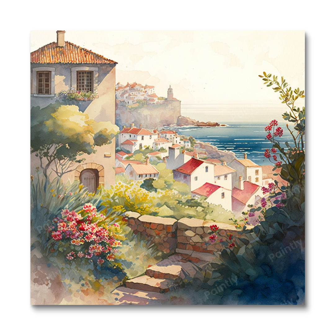 Italiaanse kustplaats I (diamond painting)