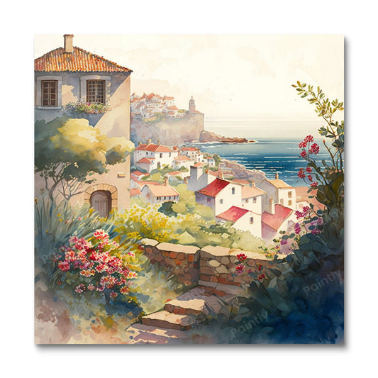 Italiaanse kustplaats I (diamond painting)