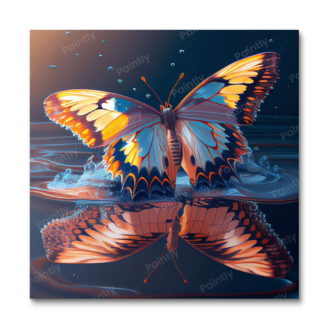 Vlinder Reflectie I (Diamond Painting)