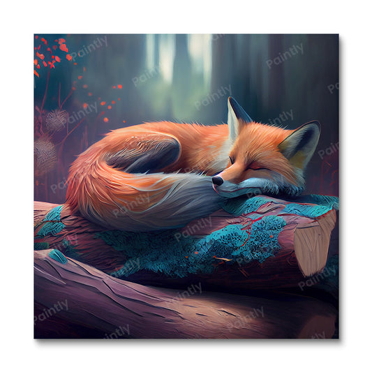Slapende vos III (diamond painting)