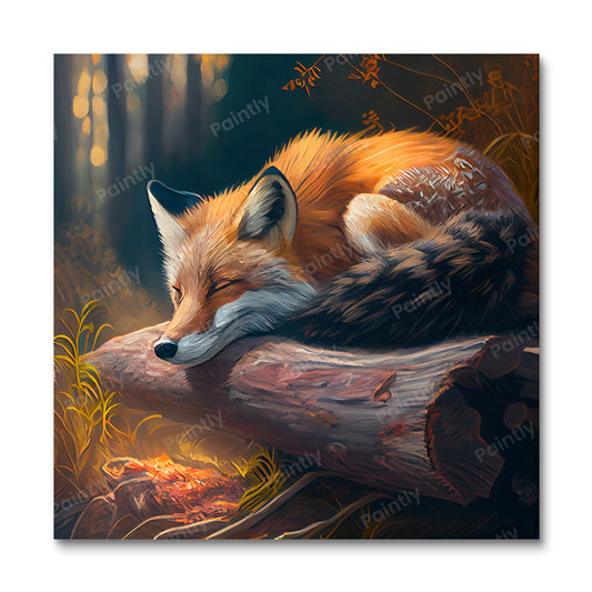 Slapende vos II (diamond painting)