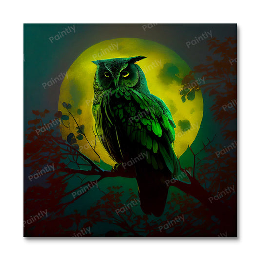 Uil silhouet (diamond painting)