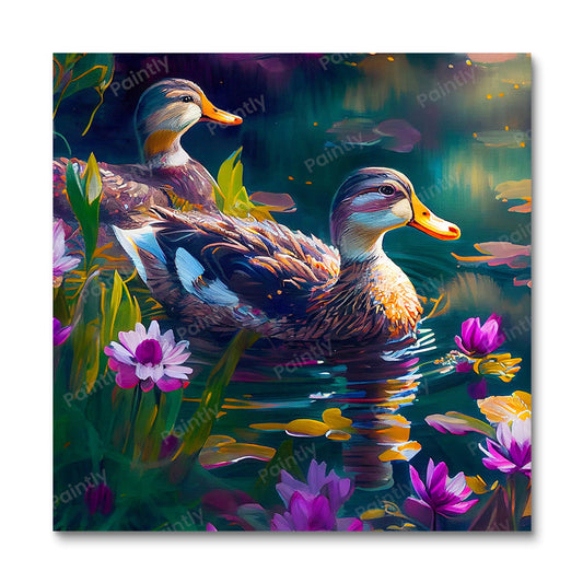 Eenden in een vijver I (diamond painting)