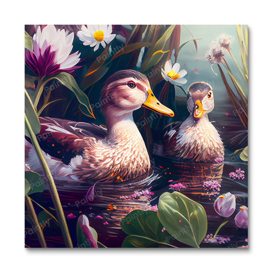 Eenden in een vijver II (diamond painting)