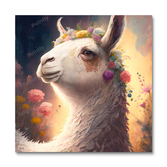 Bloemen Lama (Diamond Painting)