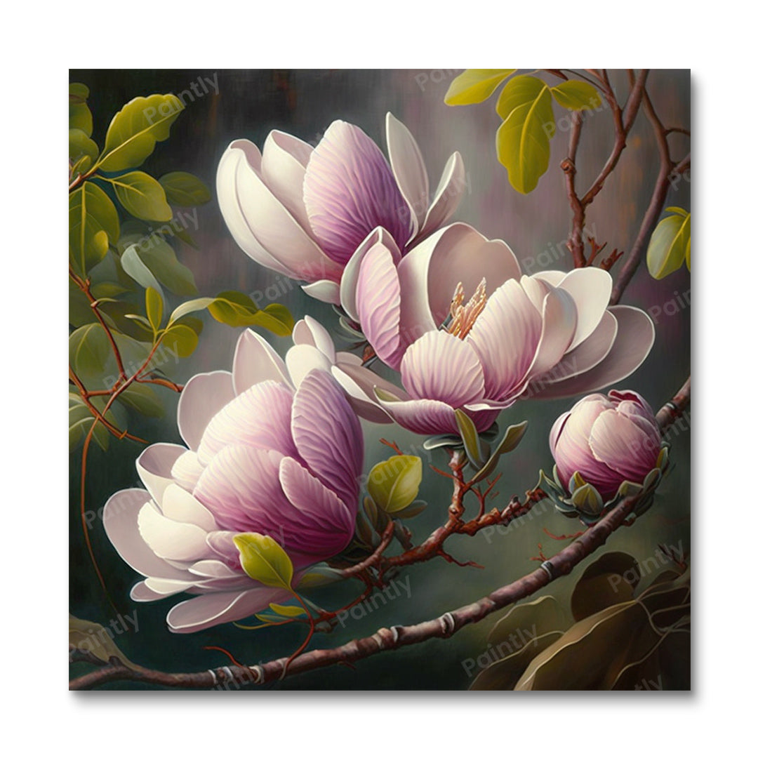 Magnolia Bloemen (Diamond Painting)