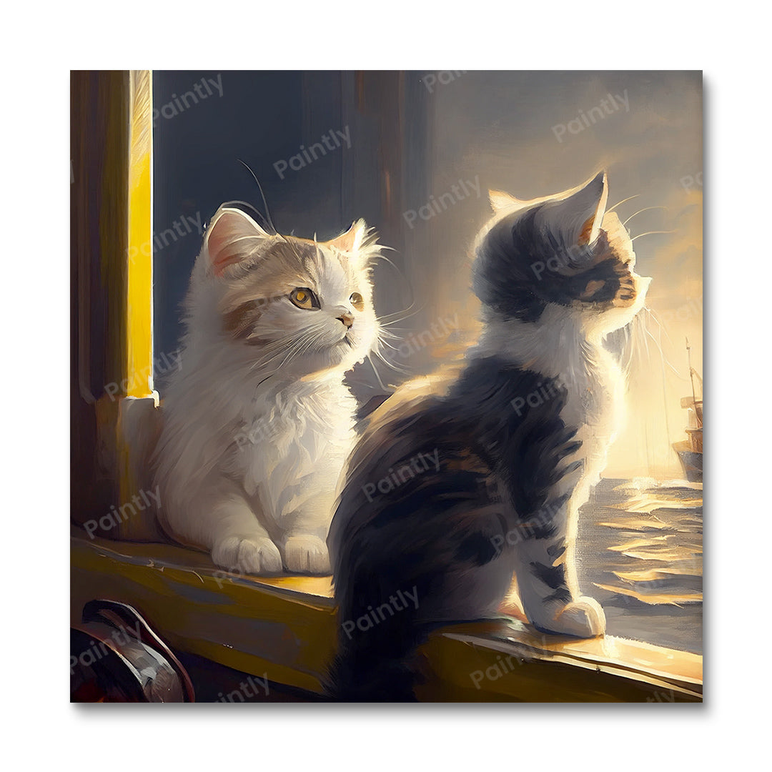 Dramatische kittens I van Sage Patel (diamond painting)